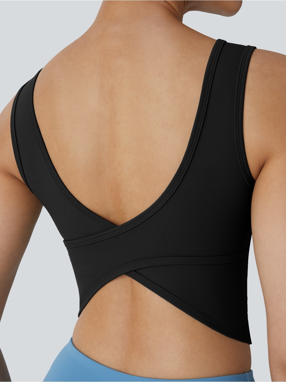 Halara U Neck Backless Crossover Barre Ballet Dance Tank Top